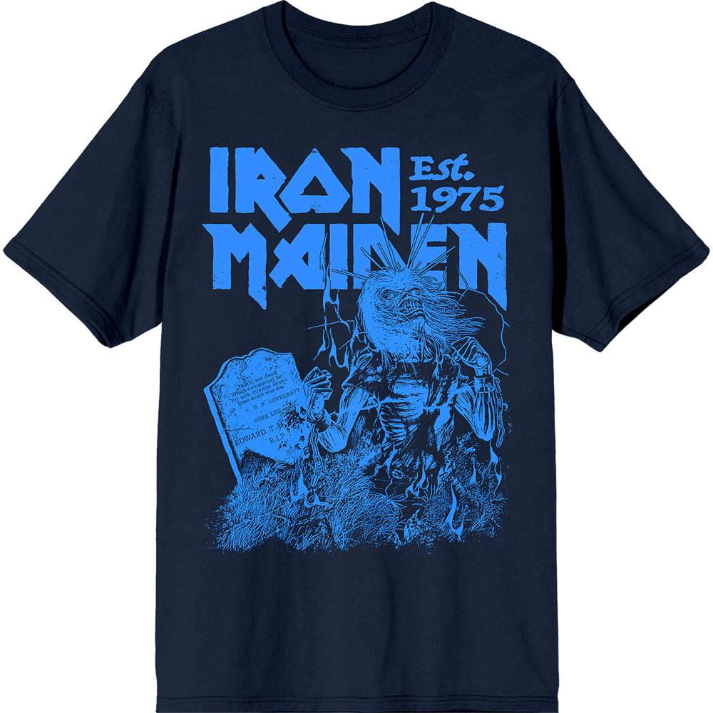 Iron Maiden - Est. 1975 Life After Death Stamp Heren T-shirt - Donkerblauw